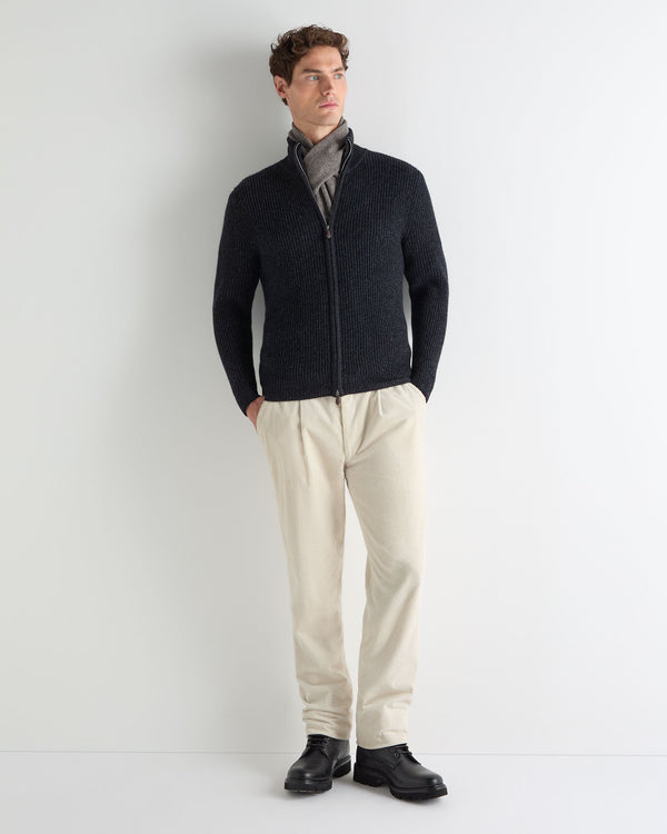 Men's Lambeth Rib Full Zip Cashmere Cardigan 3