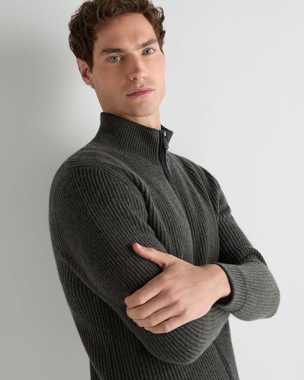 Men's Lambeth Rib Full Zip Cashmere Cardigan  6