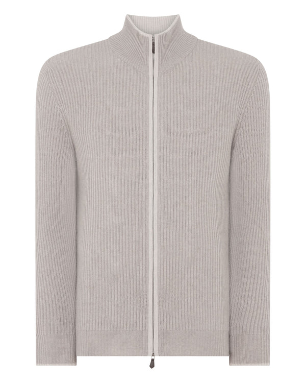 Men's Lambeth Rib Full Zip Cashmere Cardigan 2