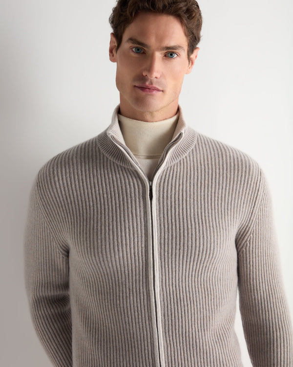 Men's Lambeth Rib Full Zip Cashmere Cardigan 5