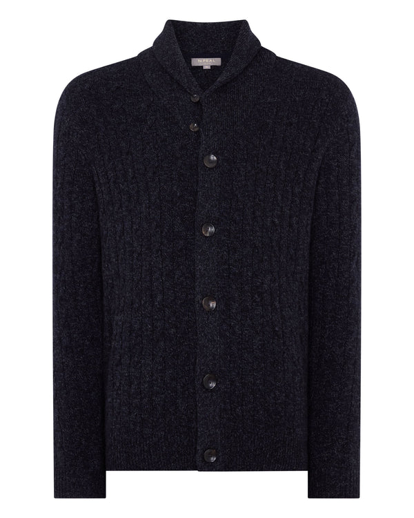 Men's Garrick Shawl Cable Cashmere Cardigan 2