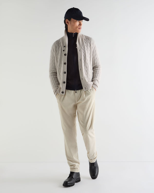 Men's Garrick Shawl Cable Cashmere Cardigan 3