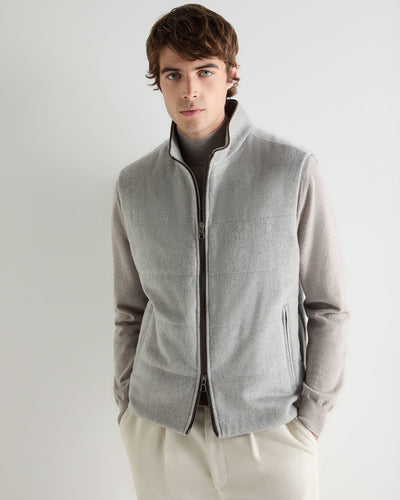 N.Peal Men's Belgravia Cashmere Gilet Light Grey