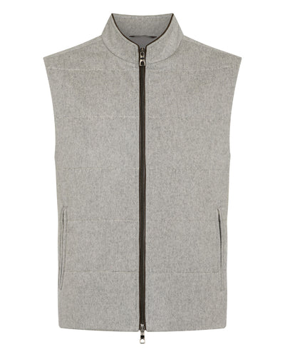 N.Peal Men's Belgravia Cashmere Gilet Light Grey