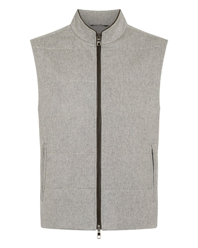 N.Peal Men's Belgravia Cashmere Gilet Light Grey