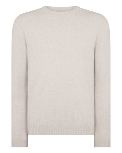 N.Peal Men's Shoreditch Round Neck Cashmere Jumper Pebble Grey