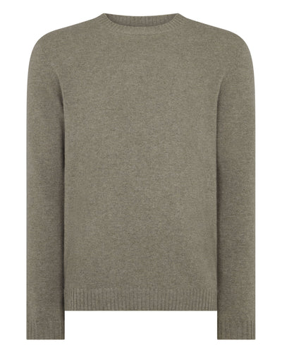 N.Peal Men's Shoreditch Round Neck Cashmere Jumper Sage Green