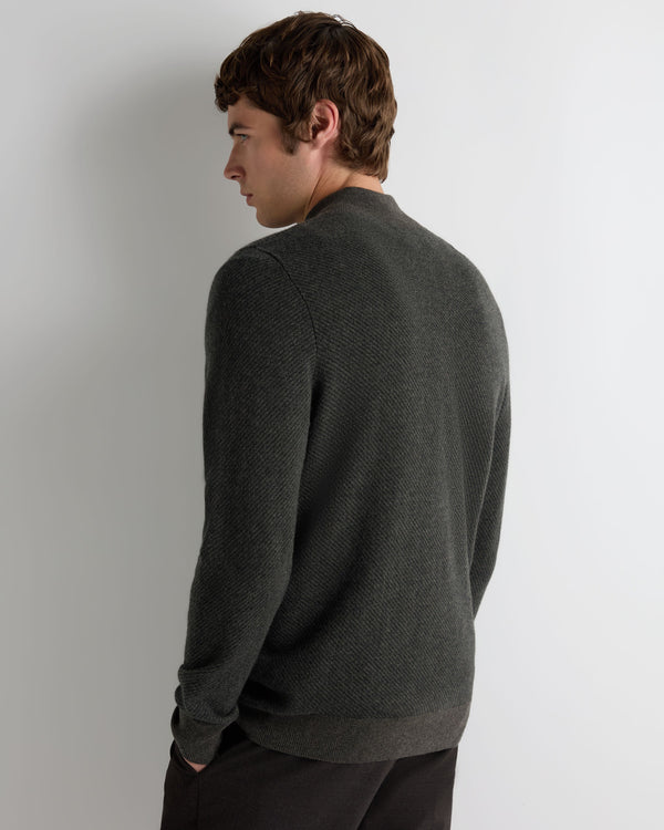 Men's Temple Jacquard Half Zip Cashmere Jumper  4