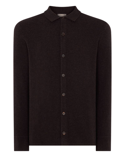 N.Peal Men's Putney Cashmere Polo Shirt Cocoa Brown