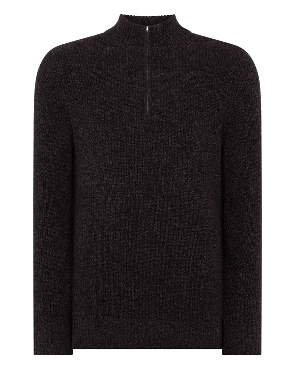 Men's Ribbed Half Zip Cashmere Jumper 2