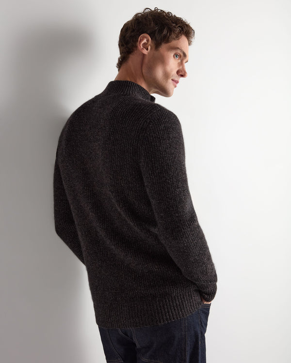 Men's Ribbed Half Zip Cashmere Jumper 4
