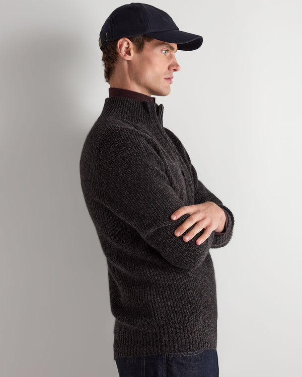Men's Ribbed Half Zip Cashmere Jumper 6