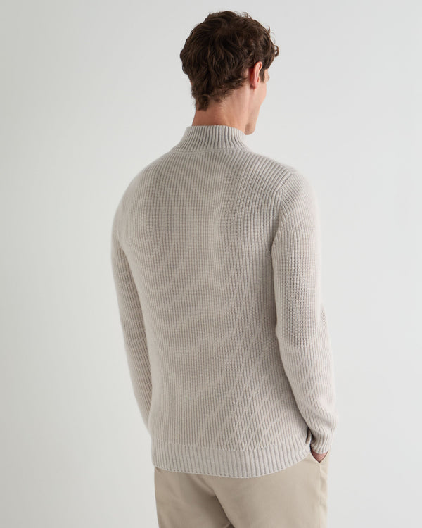 Men's Ribbed Half Zip Cashmere Jumper 4