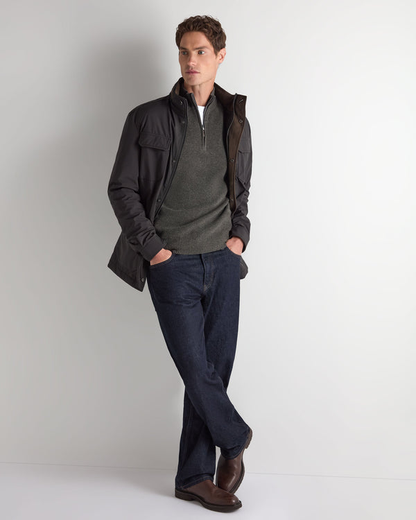 Men's Ribbed Half Zip Cashmere Jumper  3