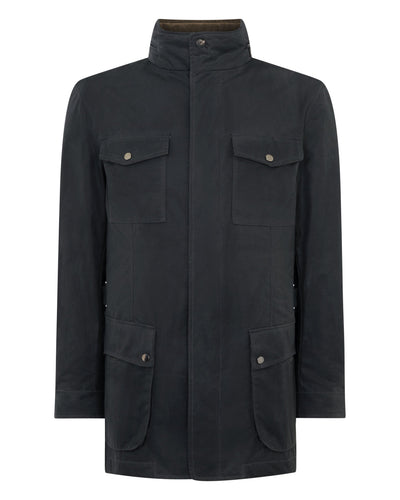 N.PEAL x TUCCI WAXED FIELD JACKET Charcoal Grey