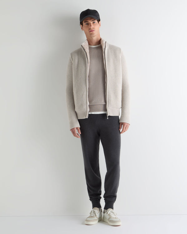 Men's Ribbed Fur Lined Cashmere Jacket 3