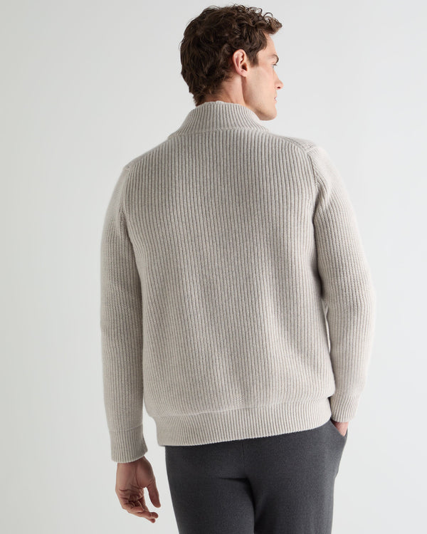 Men's Ribbed Fur Lined Cashmere Jacket 4