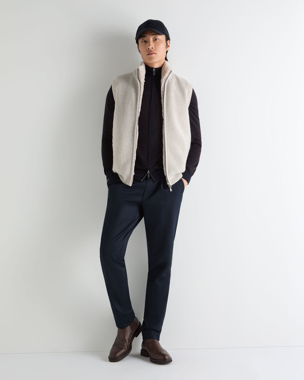 Men's Ribbed Fur Lined Cashmere Gilet 3