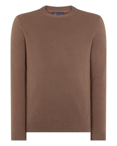 N.PEAL x TUCCI ROUND NECK SWEATER Mocha Brown