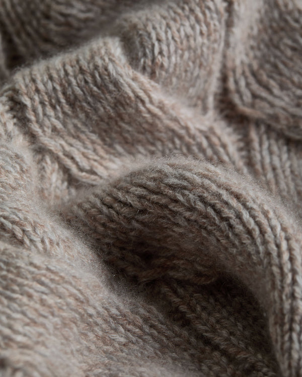 Men's Heavyweight Cable Roll Neck Cashmere Jumper 8