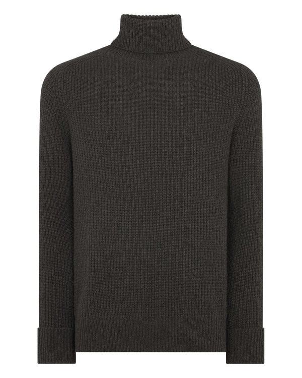 Men's English Rib Roll Neck Cashmere Jumper  2