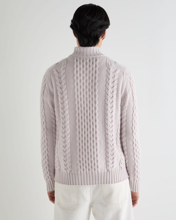 Men's Aran Half Zip Cashmere Jumper 4