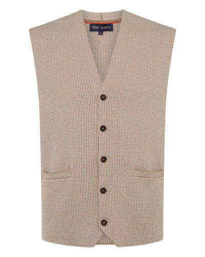 N.PEAL x TUCCI DOGTOOTH WAISTCOAT Mink Brown
