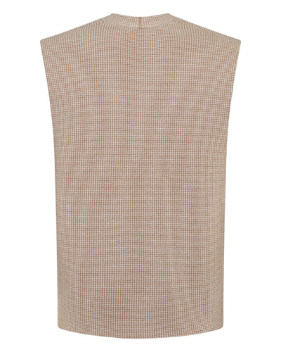 N.PEAL x TUCCI DOGTOOTH WAISTCOAT Mink Brown