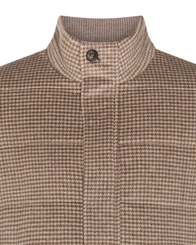 N.Peal Men's Dogtooth Padded Cashmere Jacket Taupe Brown