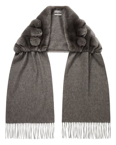N.Peal Women's St Moritz Fur Neck Scarf Wood Smoke Brown