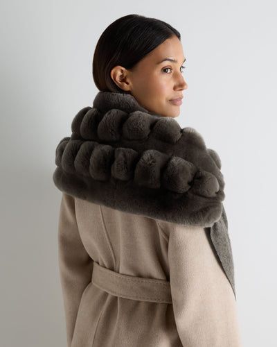 N.Peal Women's St Moritz Fur Neck Scarf Wood Smoke Brown