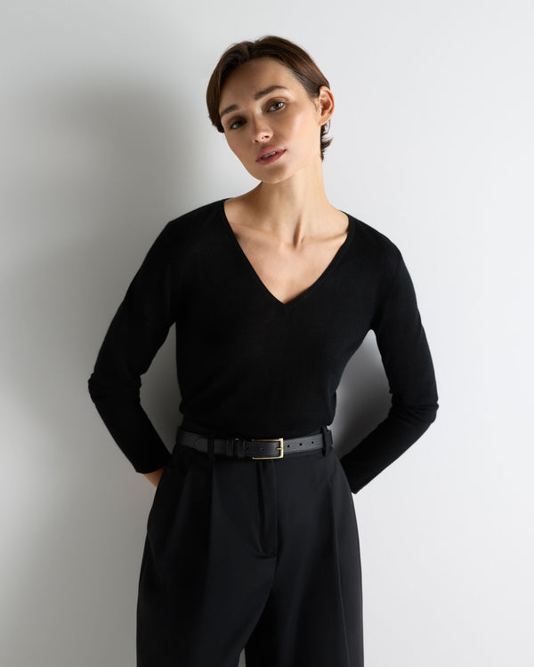 Women's Imogen Superfine Cashmere V Neck Jumper 1