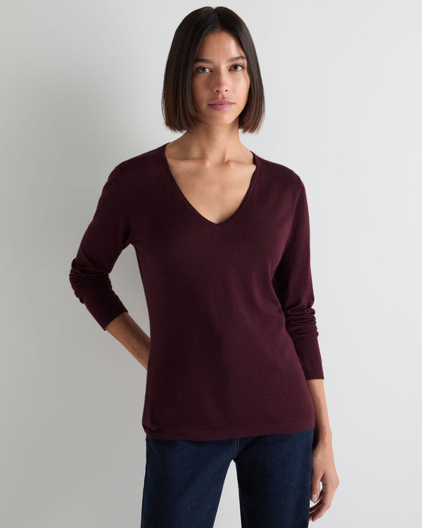 Women's Imogen Superfine Cashmere V Neck Jumper 1