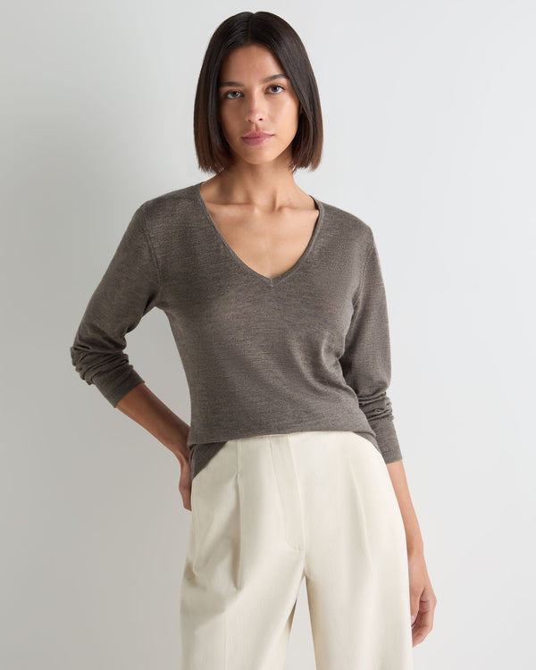 Women's Imogen Superfine Cashmere V Neck Jumper 1