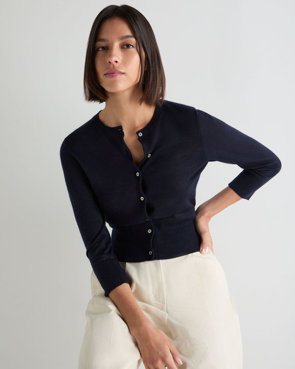 Women's Darcie Superfine Cashmere Cropped Cardigan 5