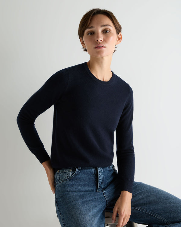Women's Evie Classic Round Neck Cashmere Jumper  1
