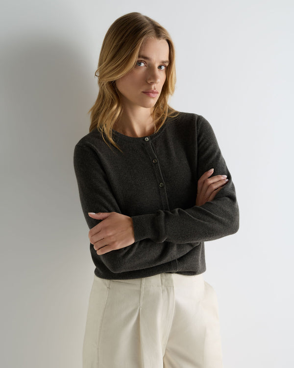 Women's Olivia Round Neck Cashmere Cardigan  1