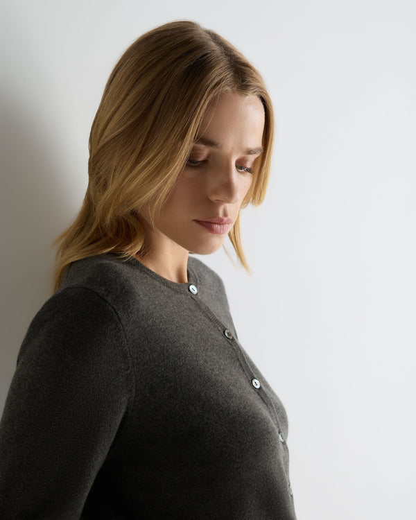 Women's Olivia Round Neck Cashmere Cardigan  5