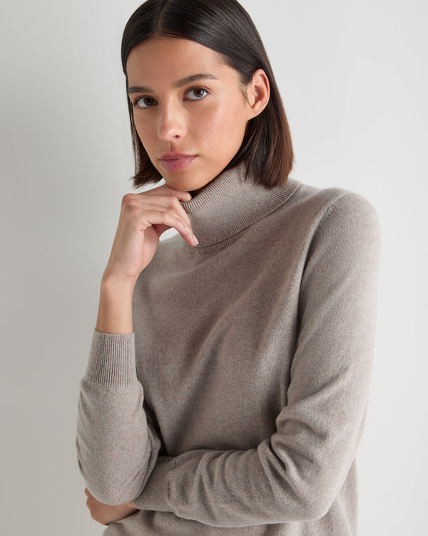 Women's Luna Roll Neck Cashmere Jumper 5