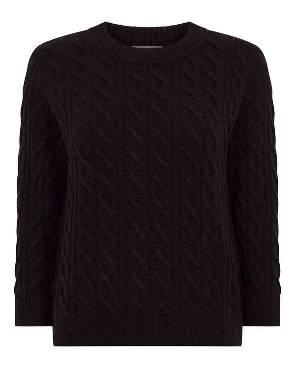 Women's Emilia Cable Round Neck Cashmere Jumper 2