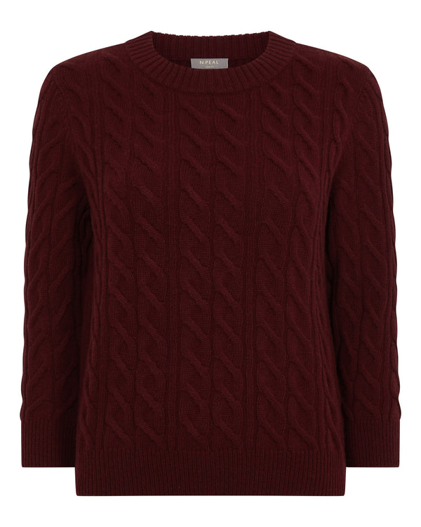 Women's Emilia Cable Round Neck Cashmere Jumper 2