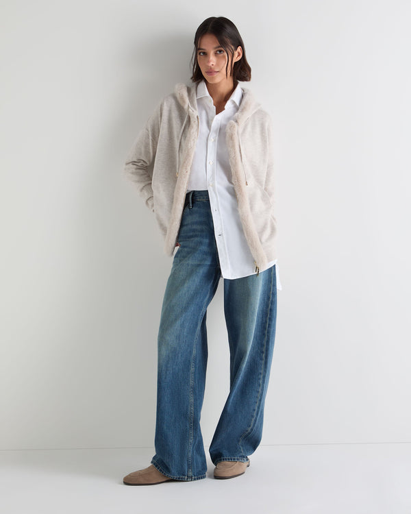 Women's Alicia Fur Trim Cashmere Hoodie 3