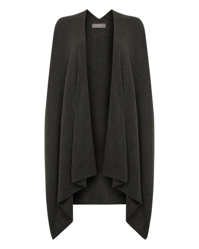 N.Peal Women's Lily Lightweight Cashmere Cape Grey Moss