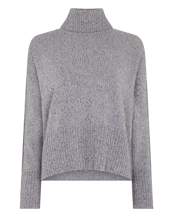 Women's Mollie Metal Trim Roll Neck Cashmere Jumper With Lurex 2