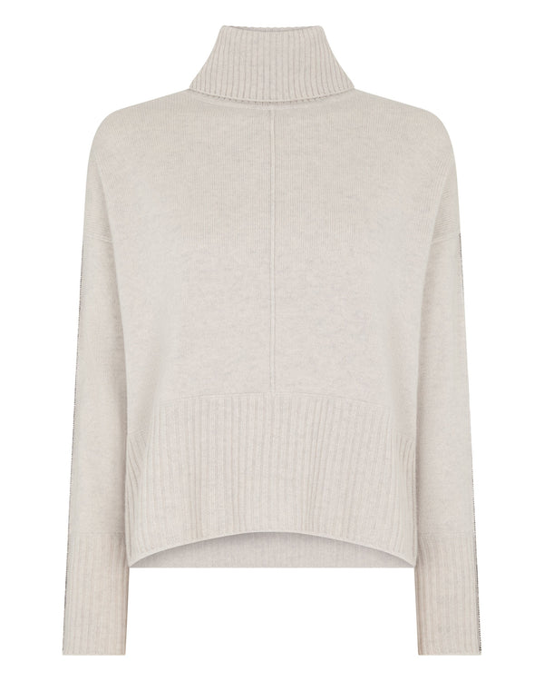 Women's Mollie Metal Roll Neck Cashmere Jumper 2