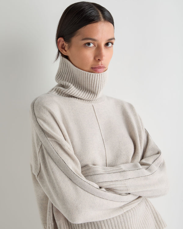 Women's Mollie Metal Roll Neck Cashmere Jumper 6