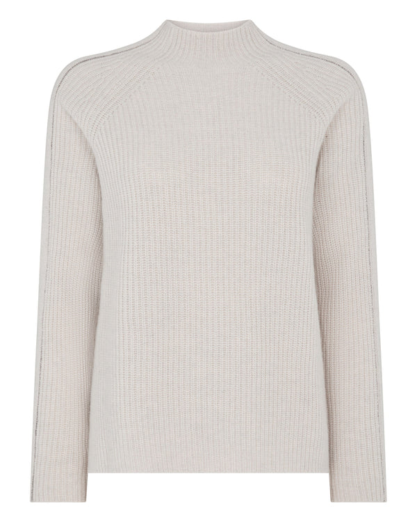 Women's Metal Funnel Neck Cashmere Jumper 2