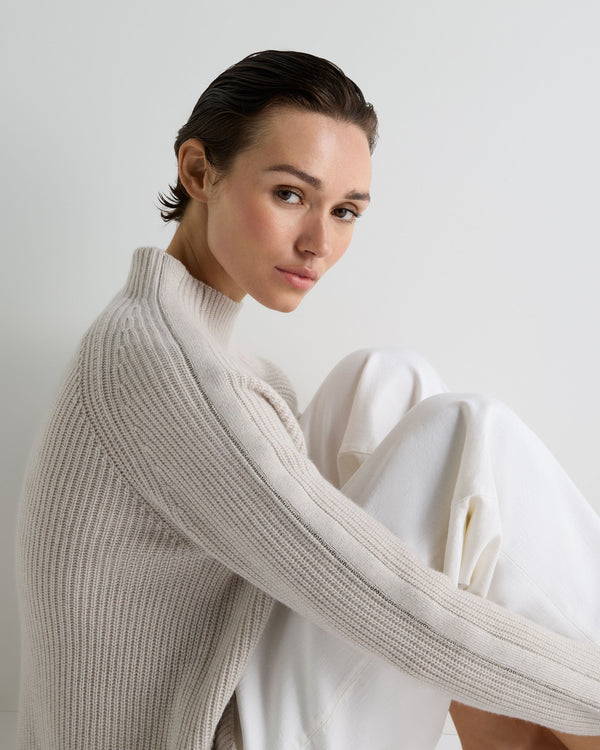 Women's Metal Funnel Neck Cashmere Jumper 5