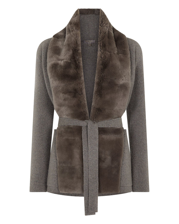 Women's Ruby Herringbone Fur Cardigan 2