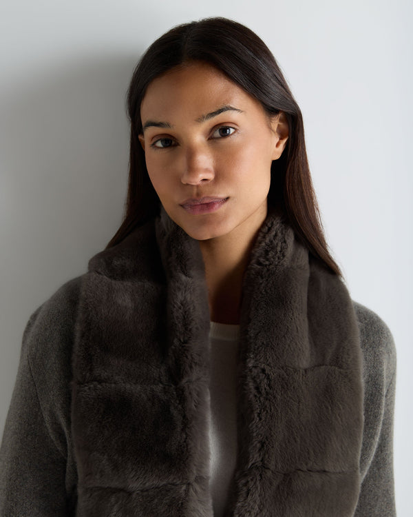 Women's Ruby Herringbone Fur Cardigan 5